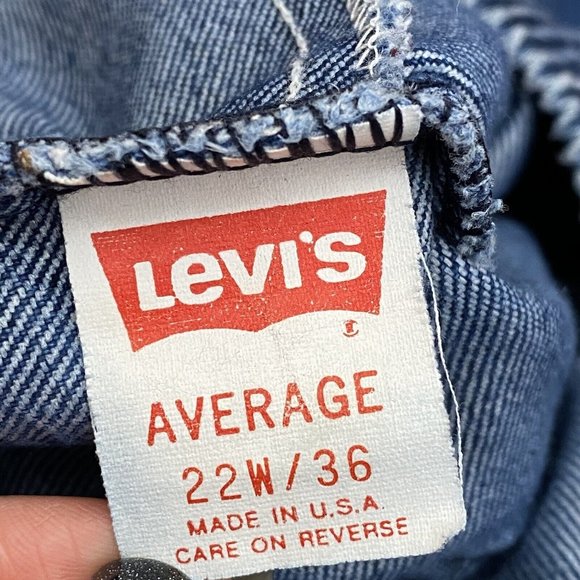 Vintage 90s Levis White Tab Jeans Size 22 W / 36 Average Made‎ in USA Stretch - Picture 6 of 7